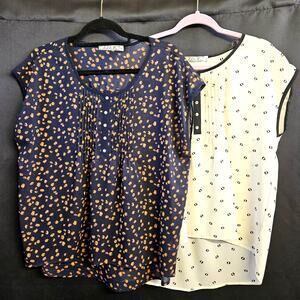 Chloe K Sleeveless Blouse Size L Lot of 2 Professional Work Wear Sheer
